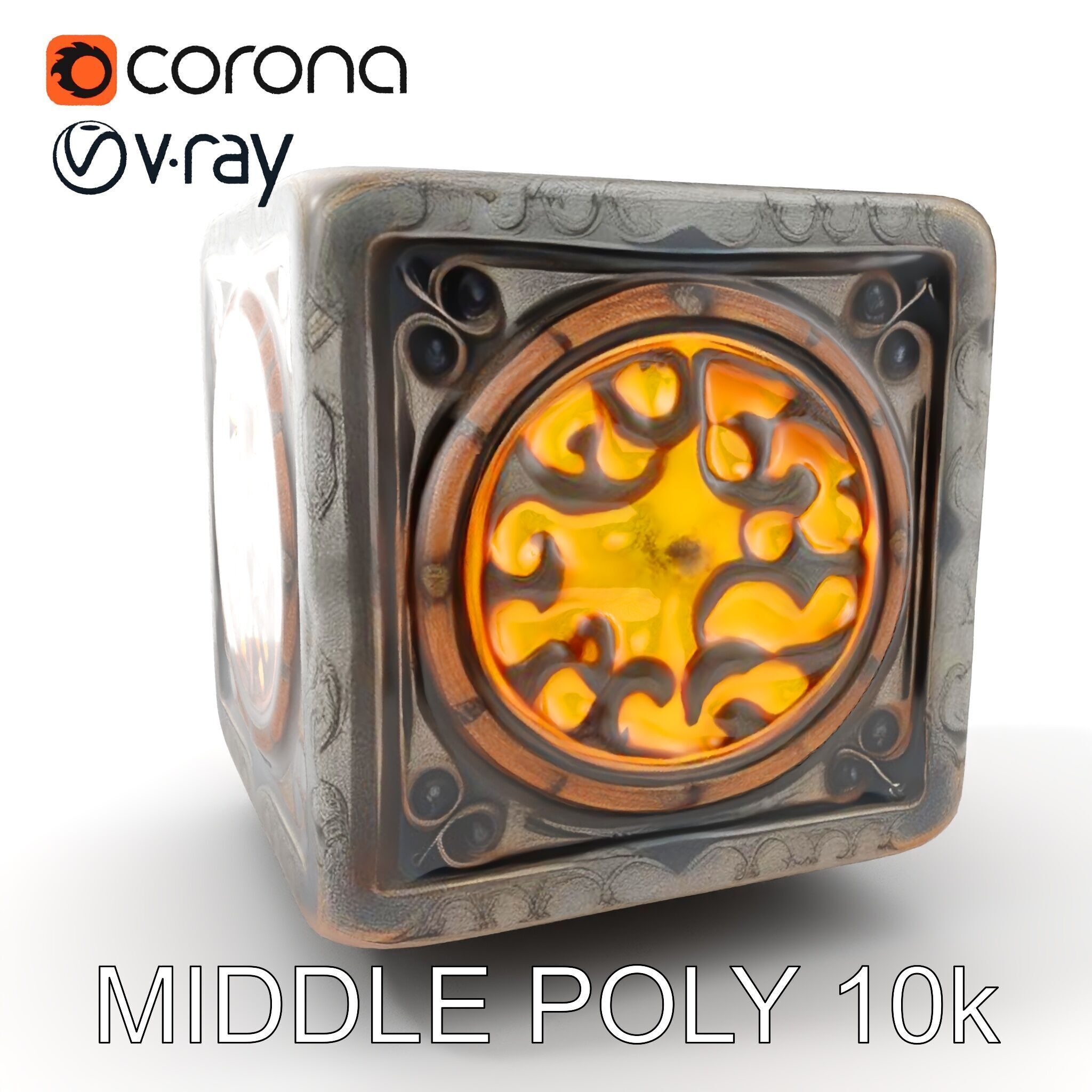 Ornamental Cube Decorative Model Pack Low-poly 3D model_9