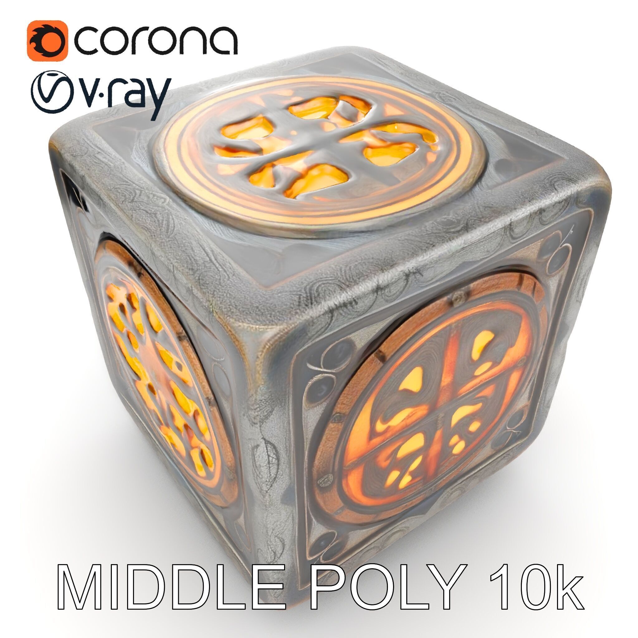 Ornamental Cube Decorative Model Pack Low-poly 3D model_12