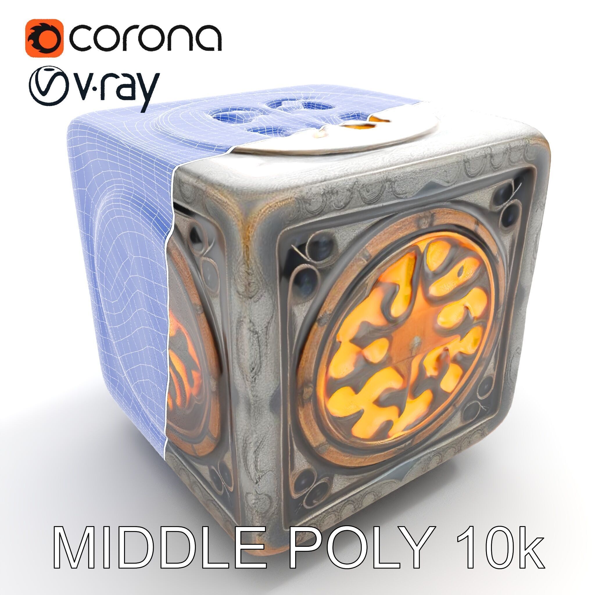 Ornamental Cube Decorative Model Pack Low-poly 3D model_31