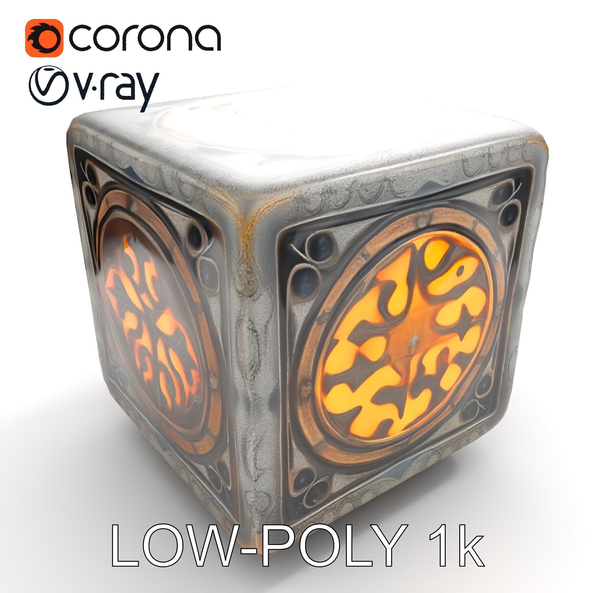 Ornamental Cube Decorative Model Pack Low-poly 3D model_19