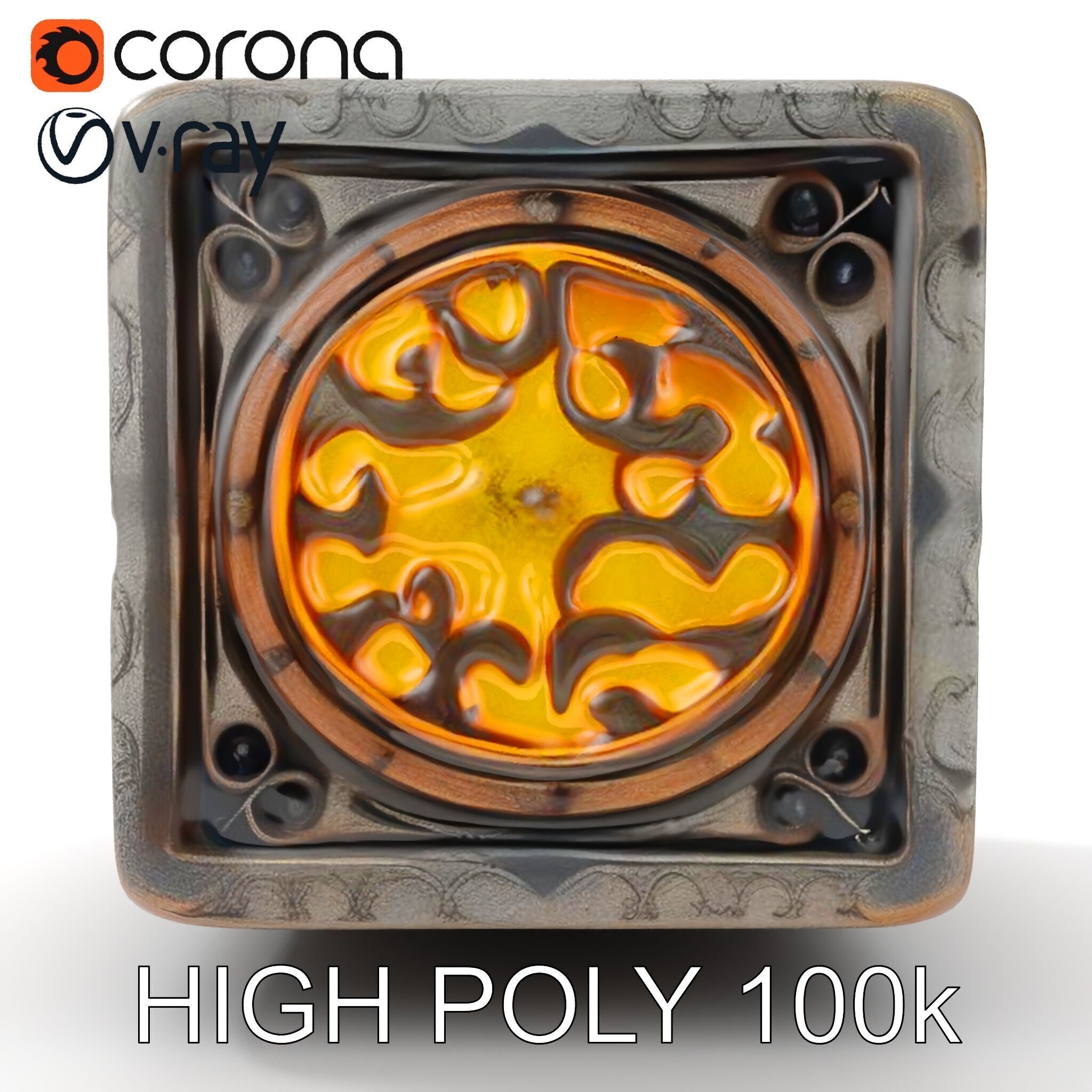 Ornamental Cube Decorative Model Pack Low-poly 3D model_17