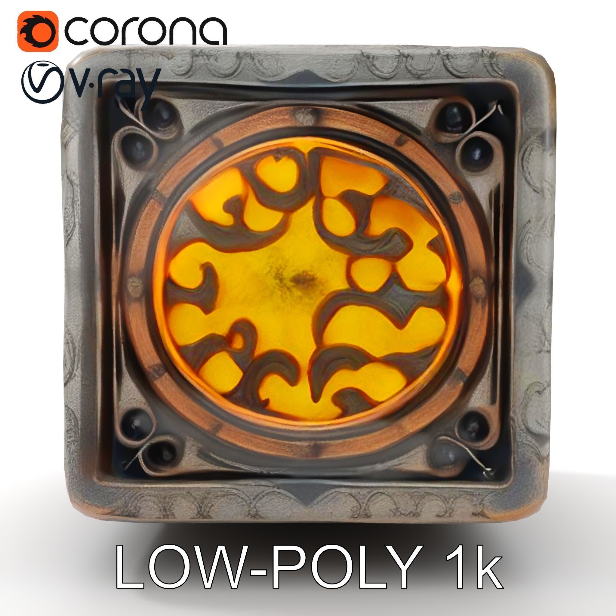 Ornamental Cube Decorative Model Pack Low-poly 3D model_8