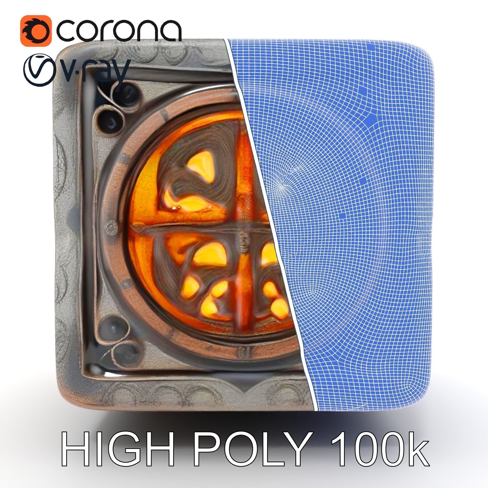 Ornamental Cube Decorative Model Pack Low-poly 3D model_33