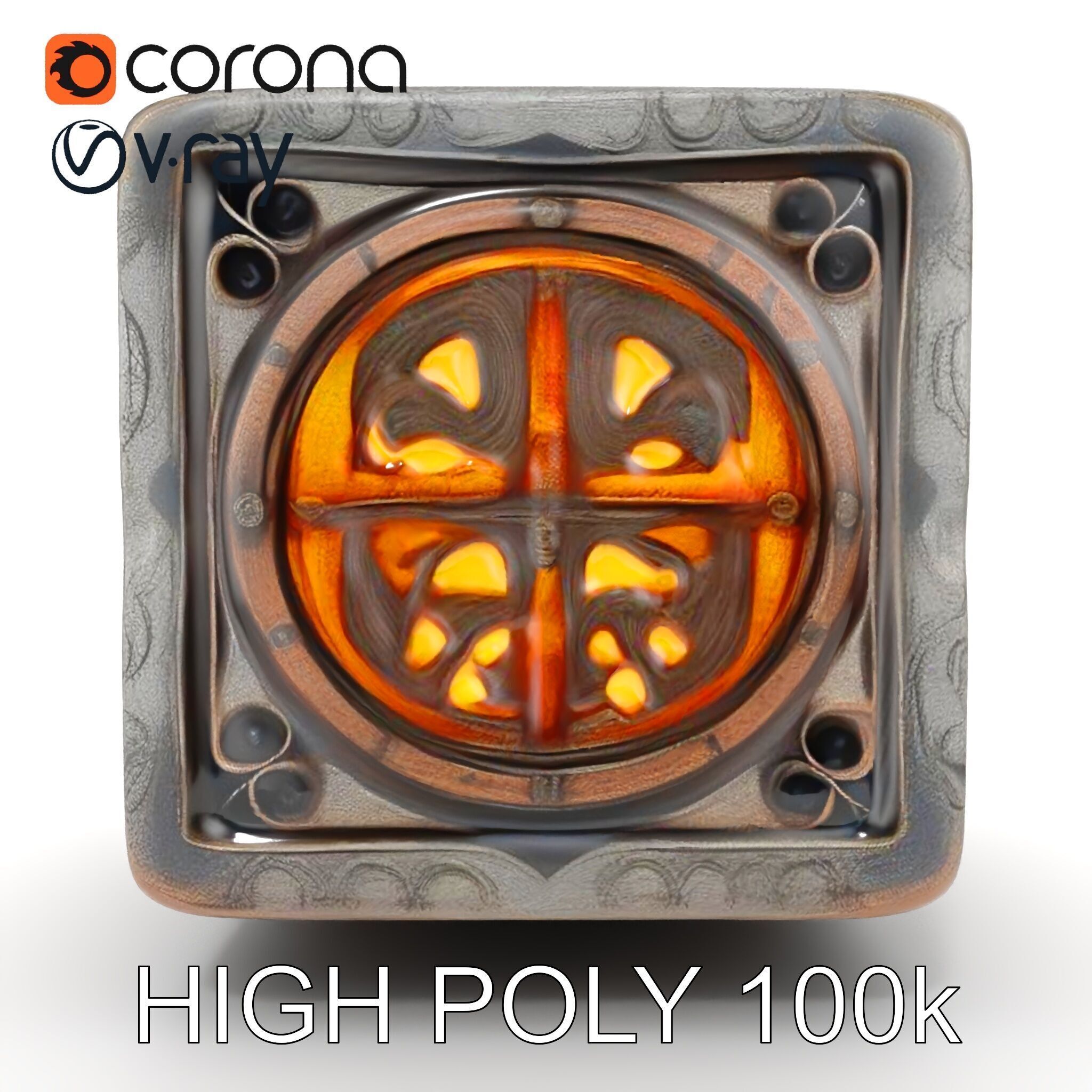 Ornamental Cube Decorative Model Pack Low-poly 3D model_22