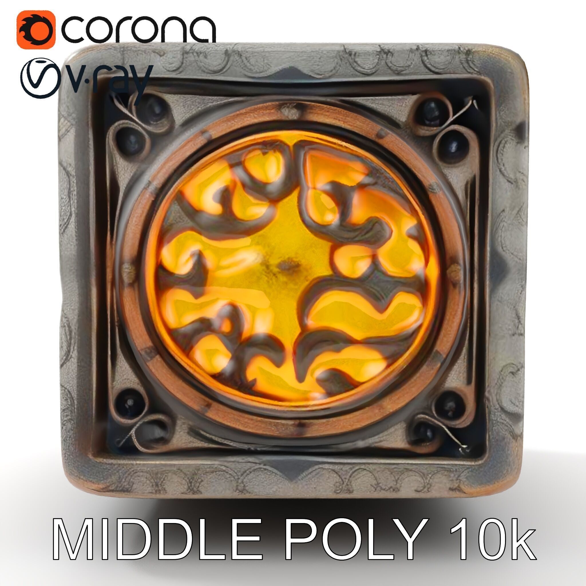 Ornamental Cube Decorative Model Pack Low-poly 3D model_15