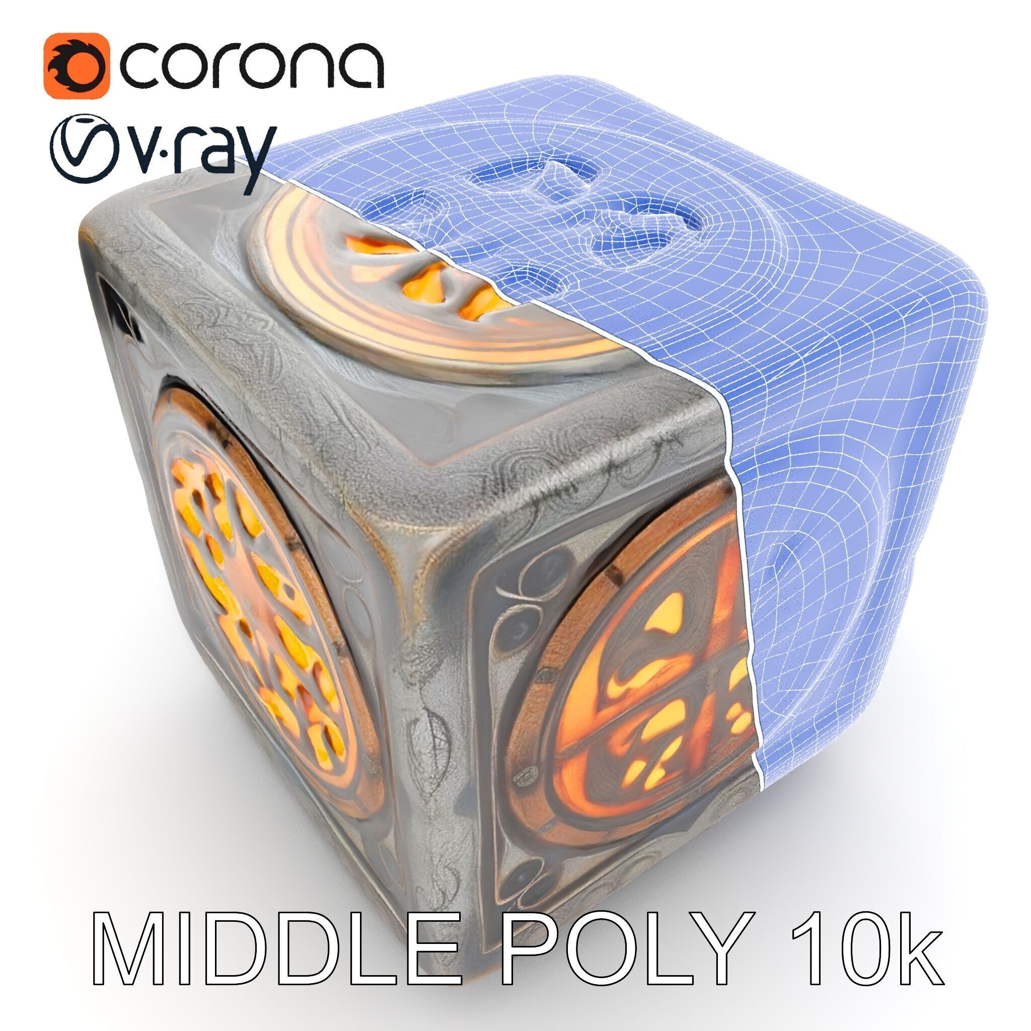 Ornamental Cube Decorative Model Pack Low-poly 3D model_18