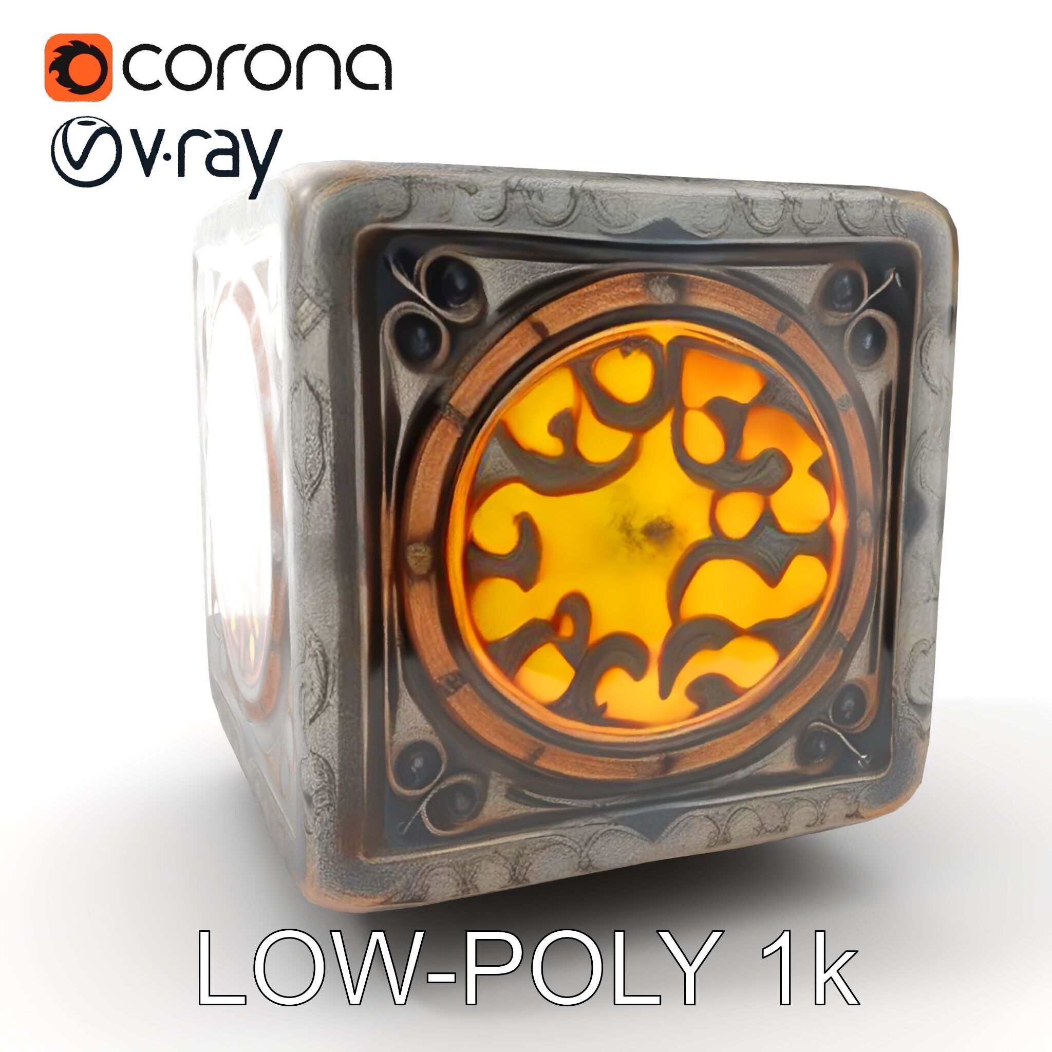Ornamental Cube Decorative Model Pack Low-poly 3D model_10