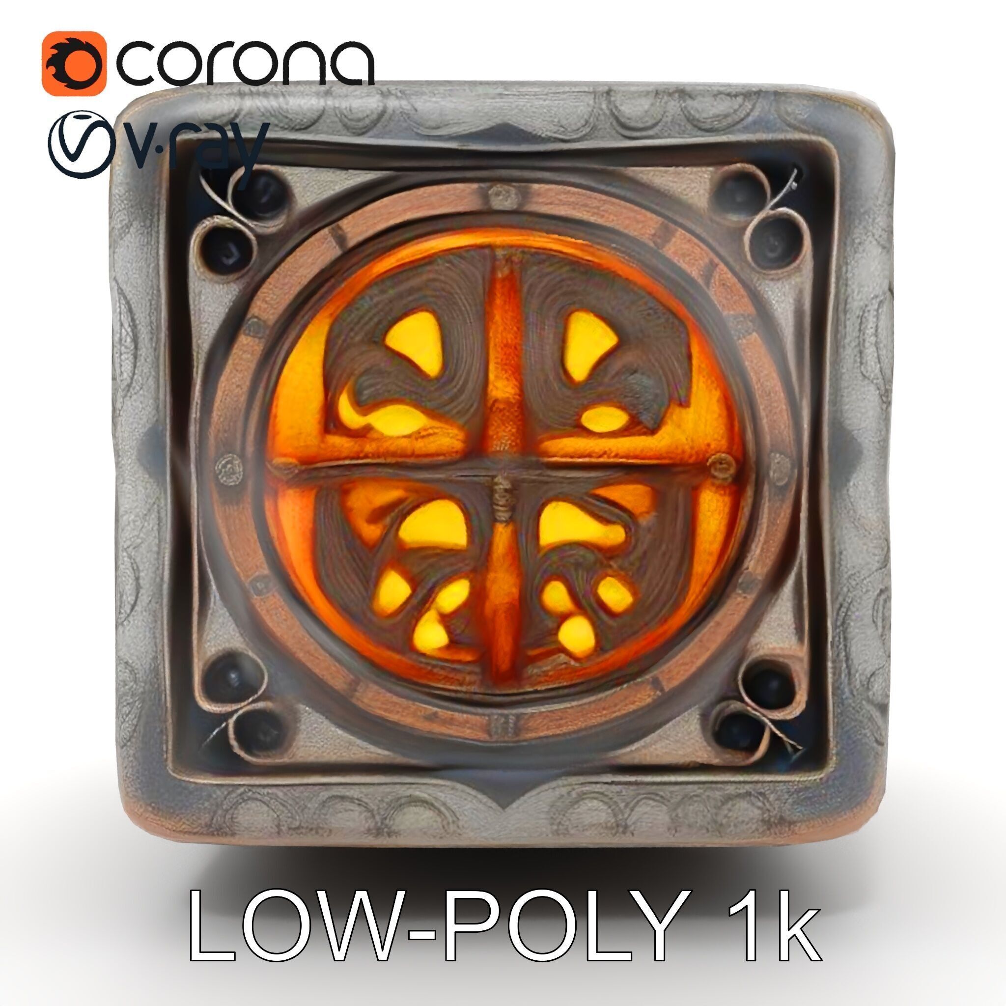 Ornamental Cube Decorative Model Pack Low-poly 3D model_21