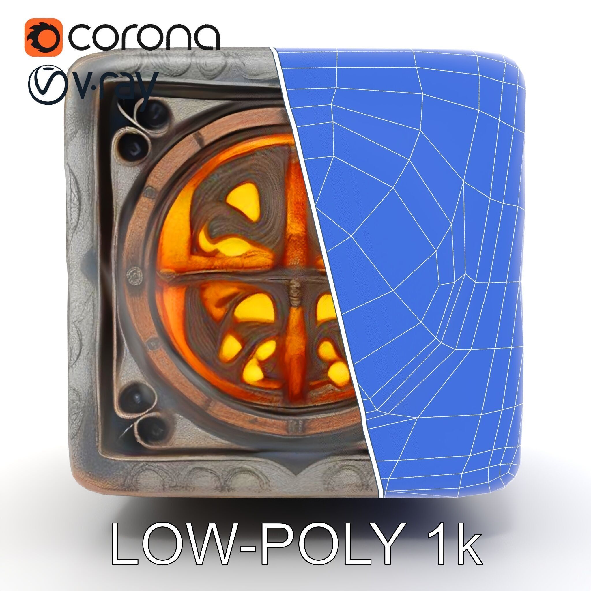 Ornamental Cube Decorative Model Pack Low-poly 3D model_29