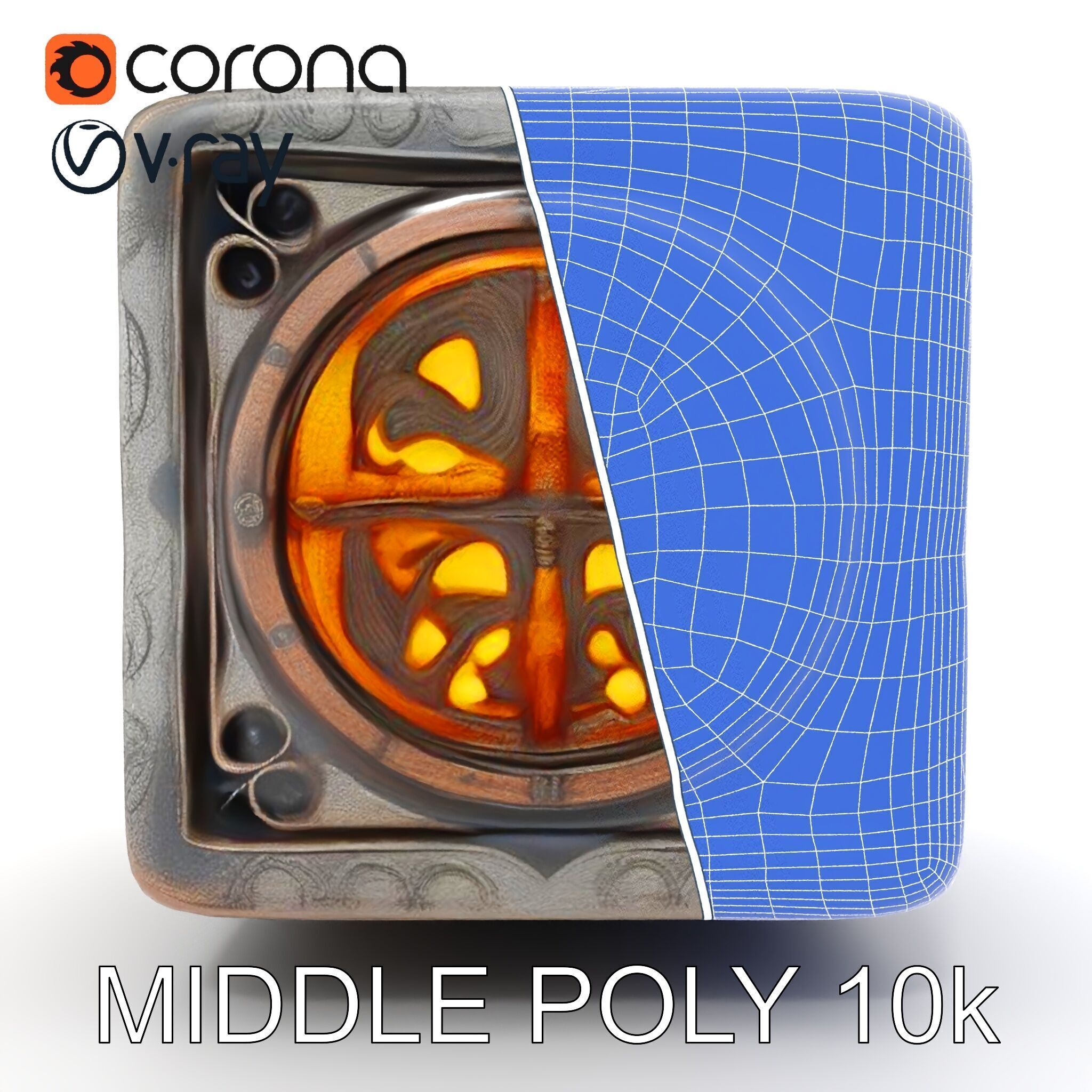 Ornamental Cube Decorative Model Pack Low-poly 3D model_25