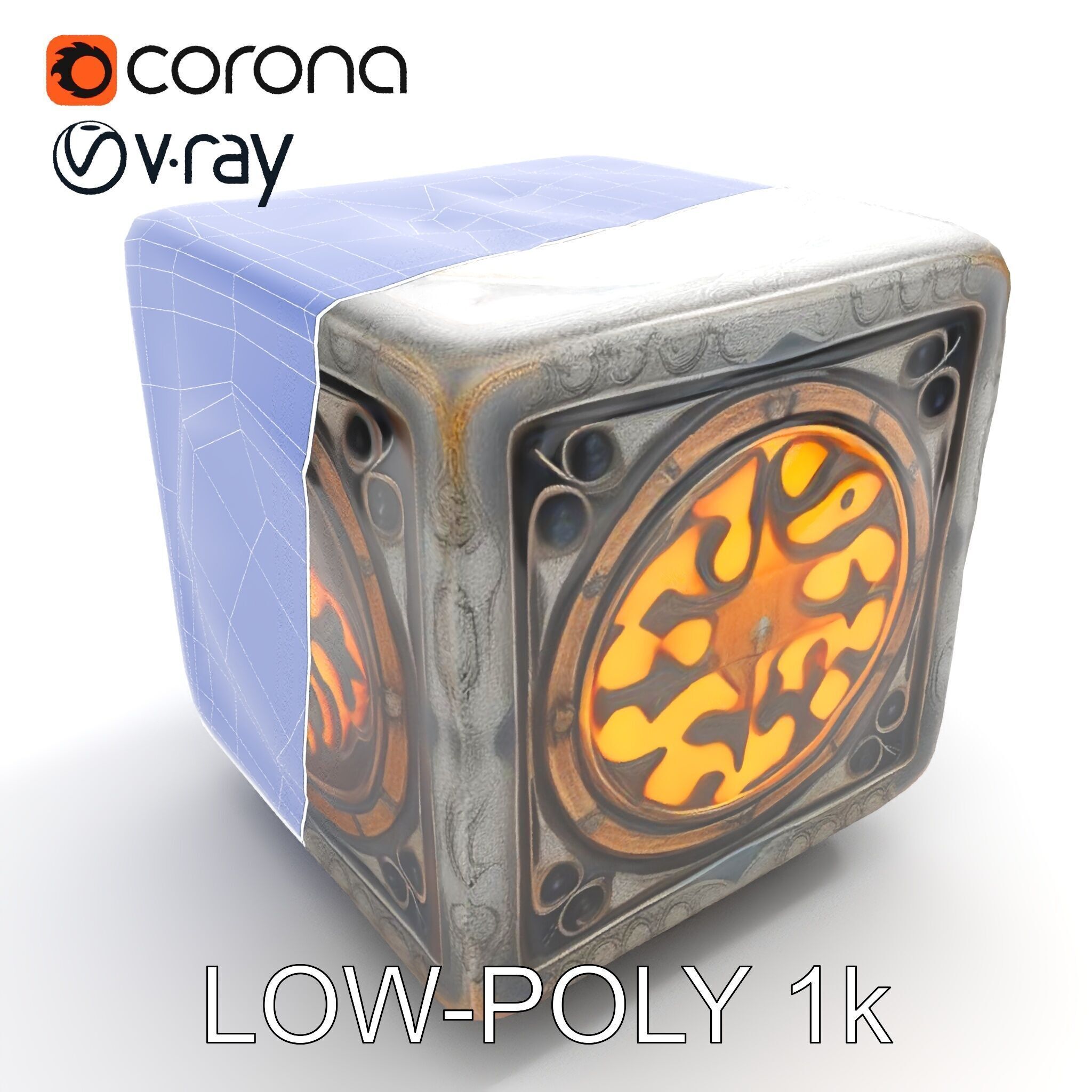 Ornamental Cube Decorative Model Pack Low-poly 3D model_26