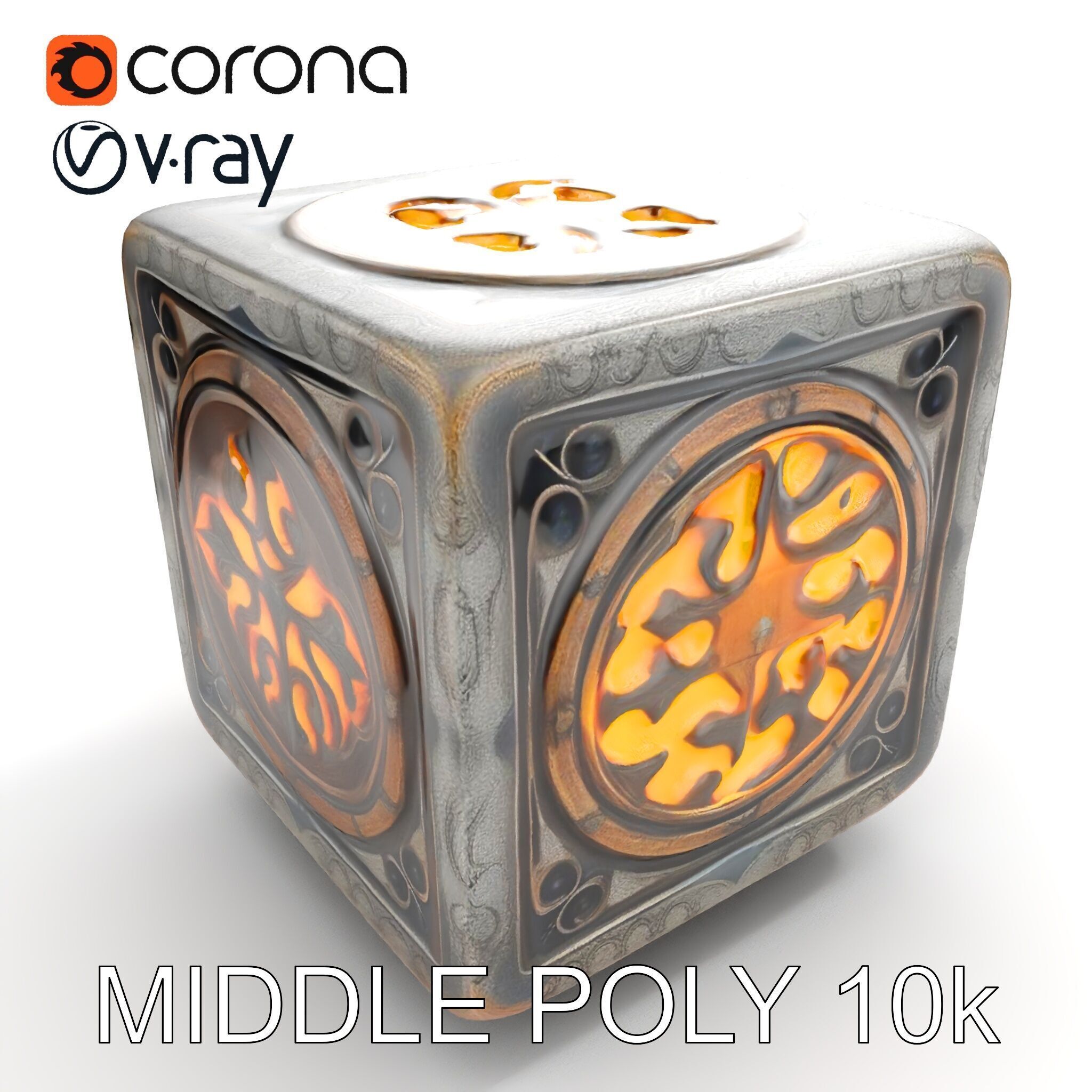 Ornamental Cube Decorative Model Pack Low-poly 3D model_7