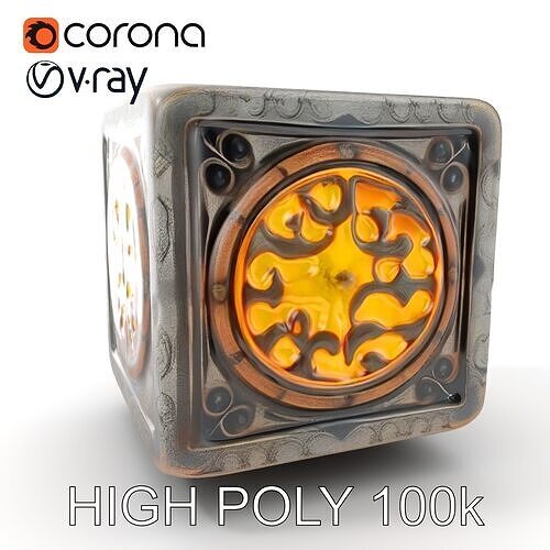 Ornamental Cube Decorative Model Pack Low-poly 3D model