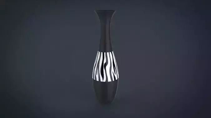 Pot vase with zebra stripes Free low-poly 3D model