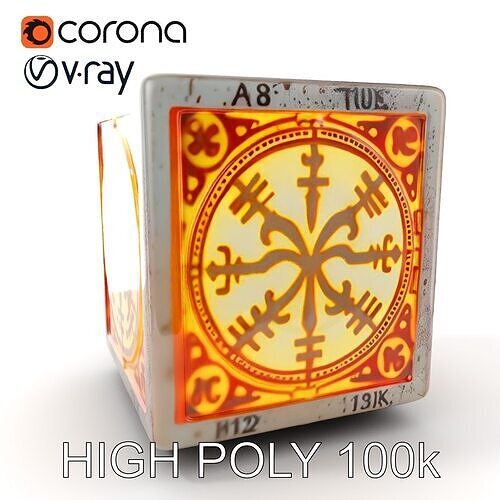 Ancient Rune Illuminated Cube Model Pack Low-poly 3D model