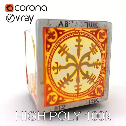 Ancient Rune Illuminated Cube Model Pack Low-poly 3D model