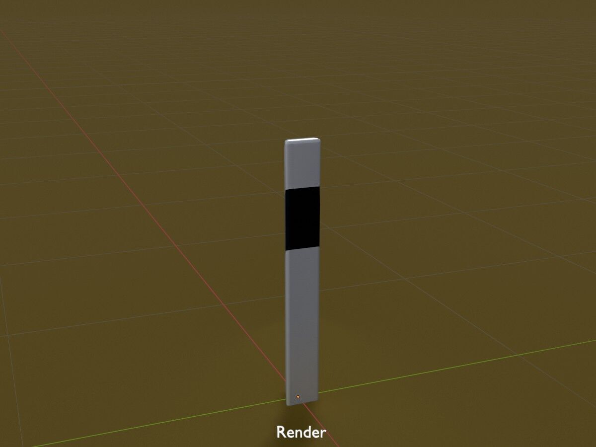 Delineator posts with white reflectors L Low-poly 3D model_16