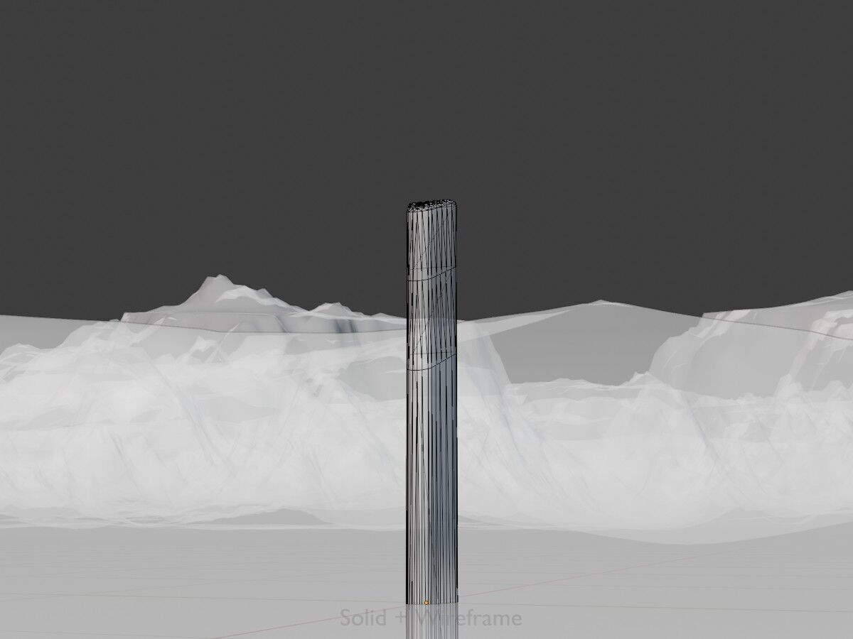 Delineator posts with white reflectors L Low-poly 3D model_10