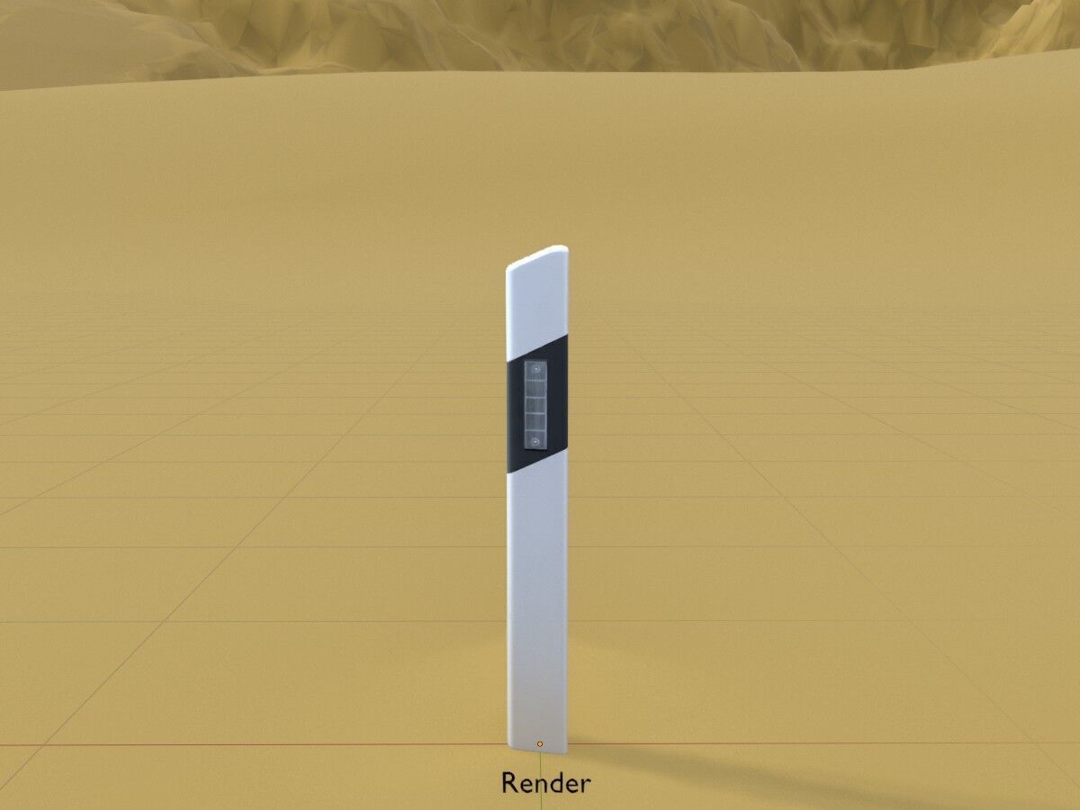 Delineator posts with white reflectors L Low-poly 3D model_19