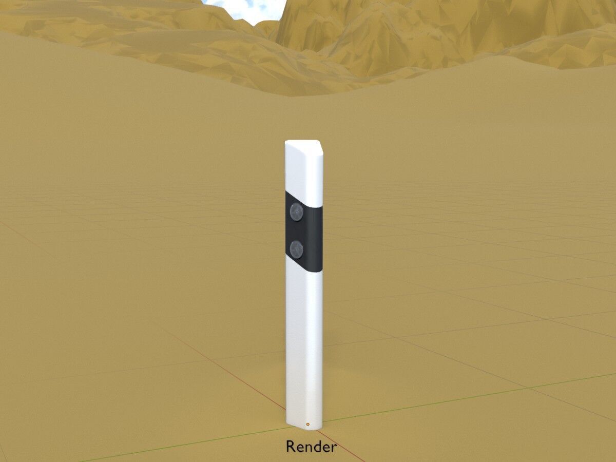 Delineator posts with white reflectors L Low-poly 3D model_18