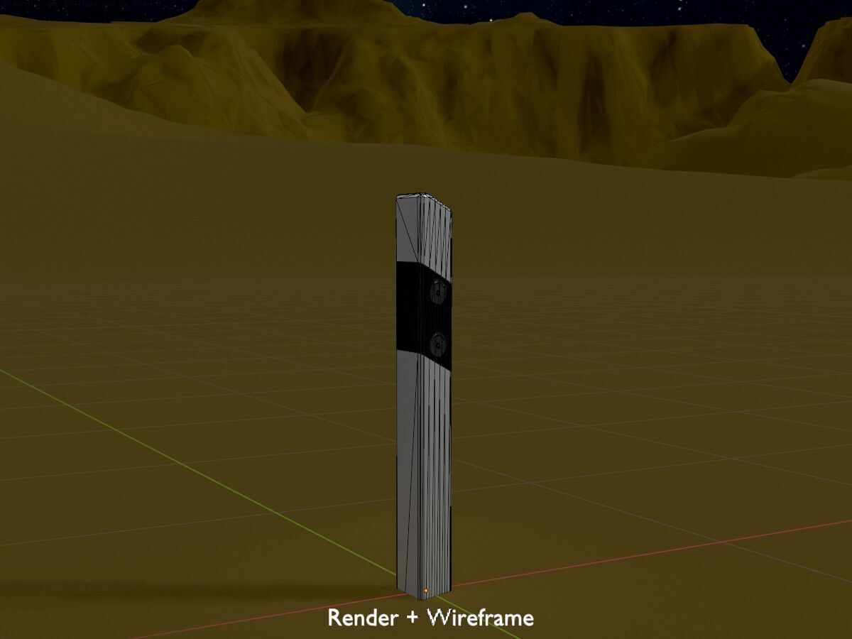 Delineator posts with white reflectors L Low-poly 3D model_8