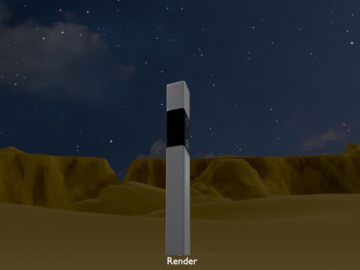 Delineator posts with white reflectors L Low-poly 3D model_20