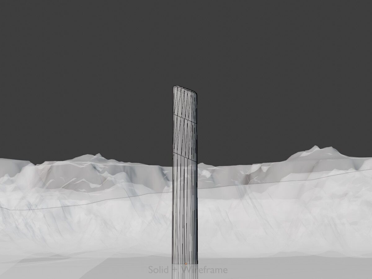 Delineator posts with white reflectors L Low-poly 3D model_9