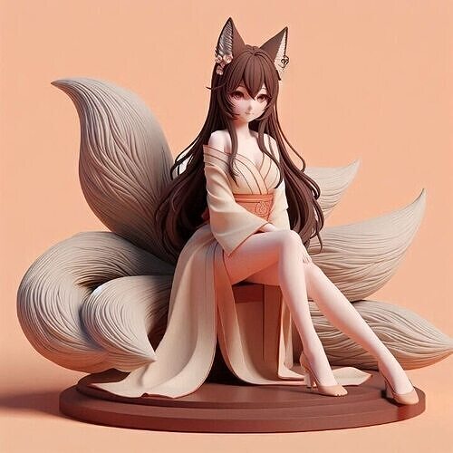 901 Fox Spirit Woman in Pu Song Ling Style  beast 3D print model