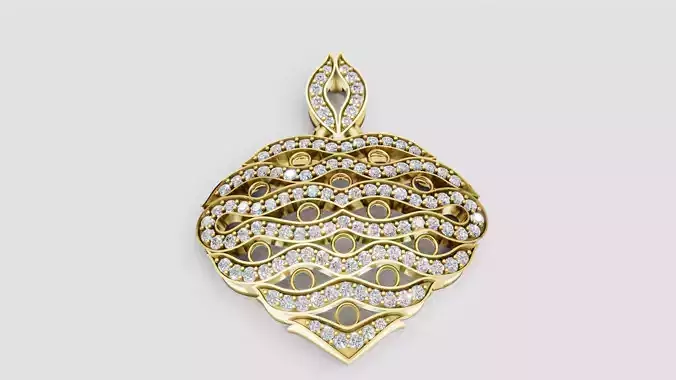 Apple shaped gold pendant 3D printable model      