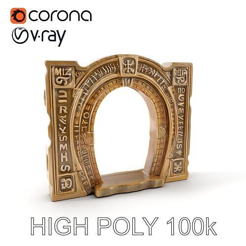 Rustic Stone Archway D Model Pack Low-poly 3D model