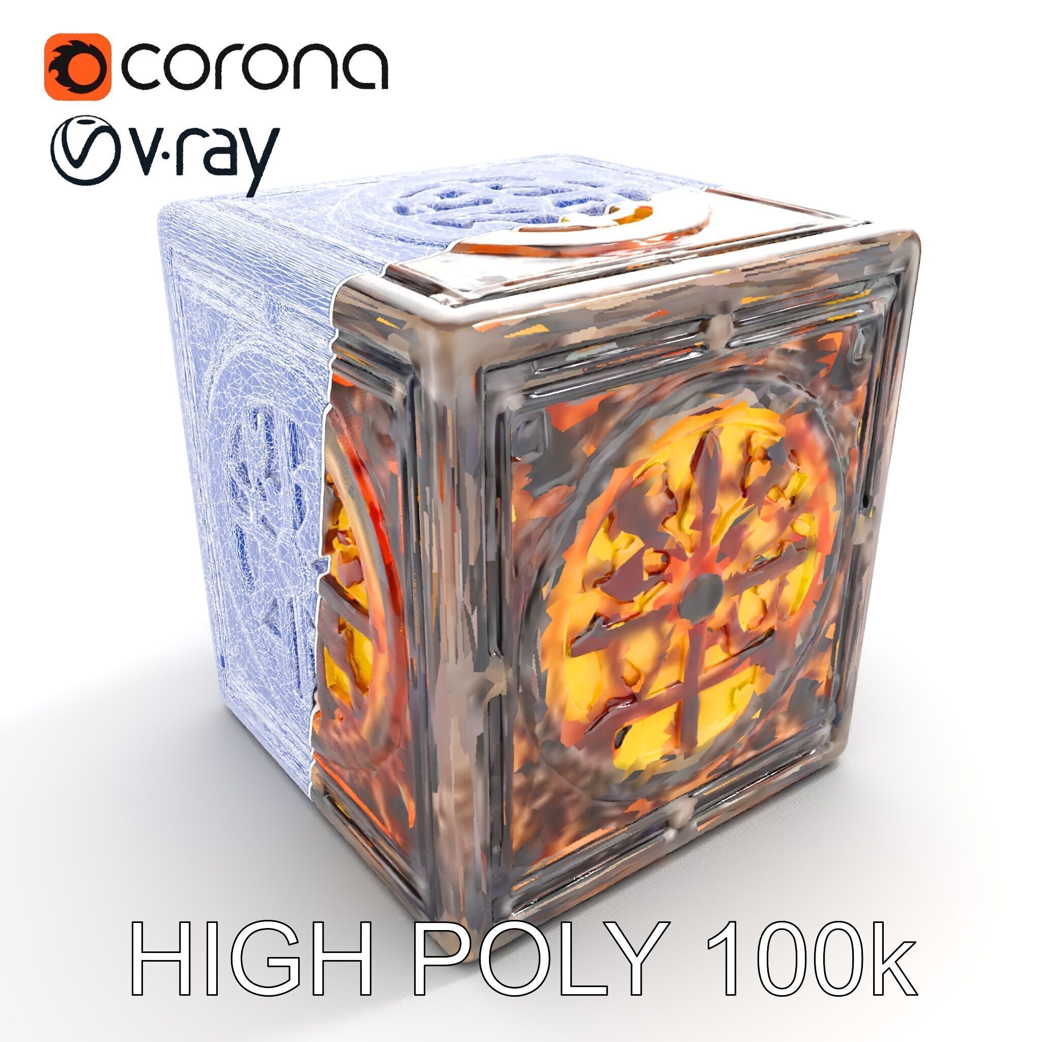 Steampunk Gear Cube Model Pack Low-poly 3D model_18