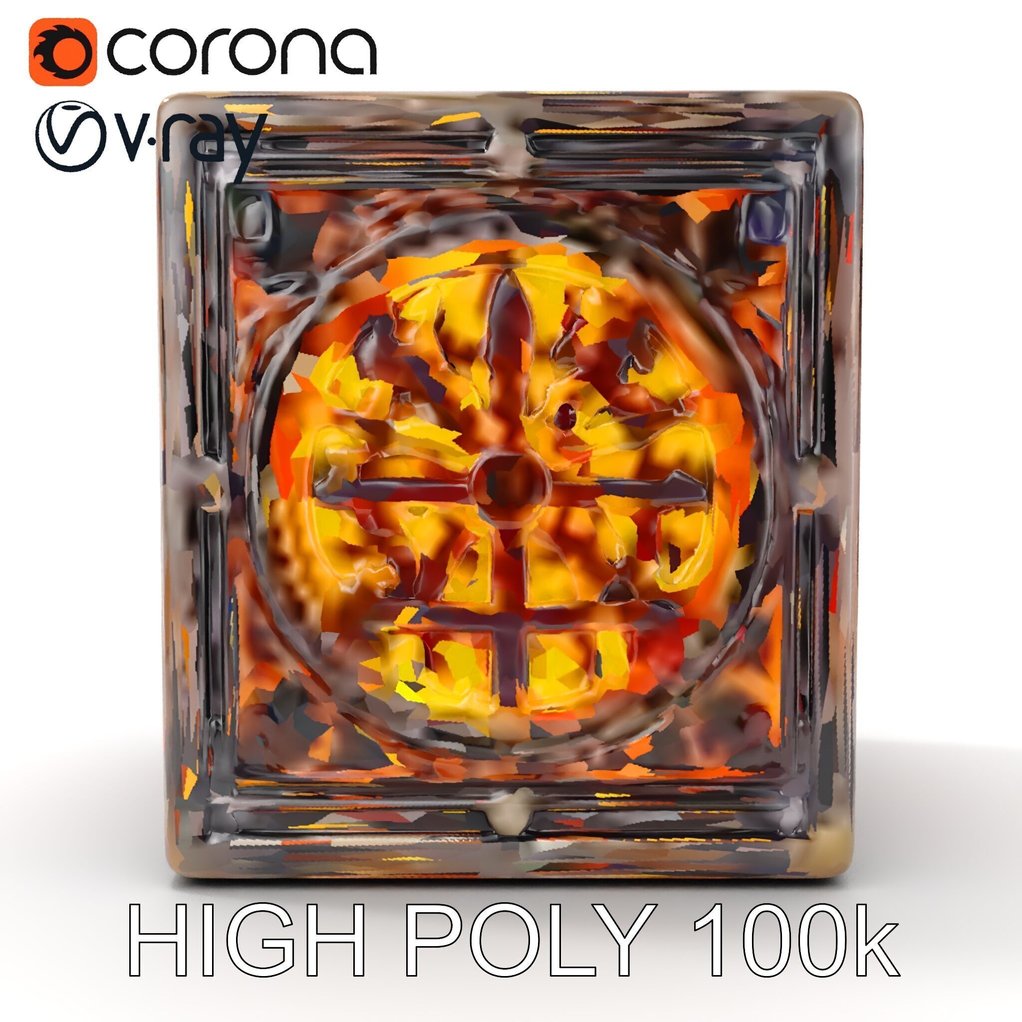 Steampunk Gear Cube Model Pack Low-poly 3D model_16