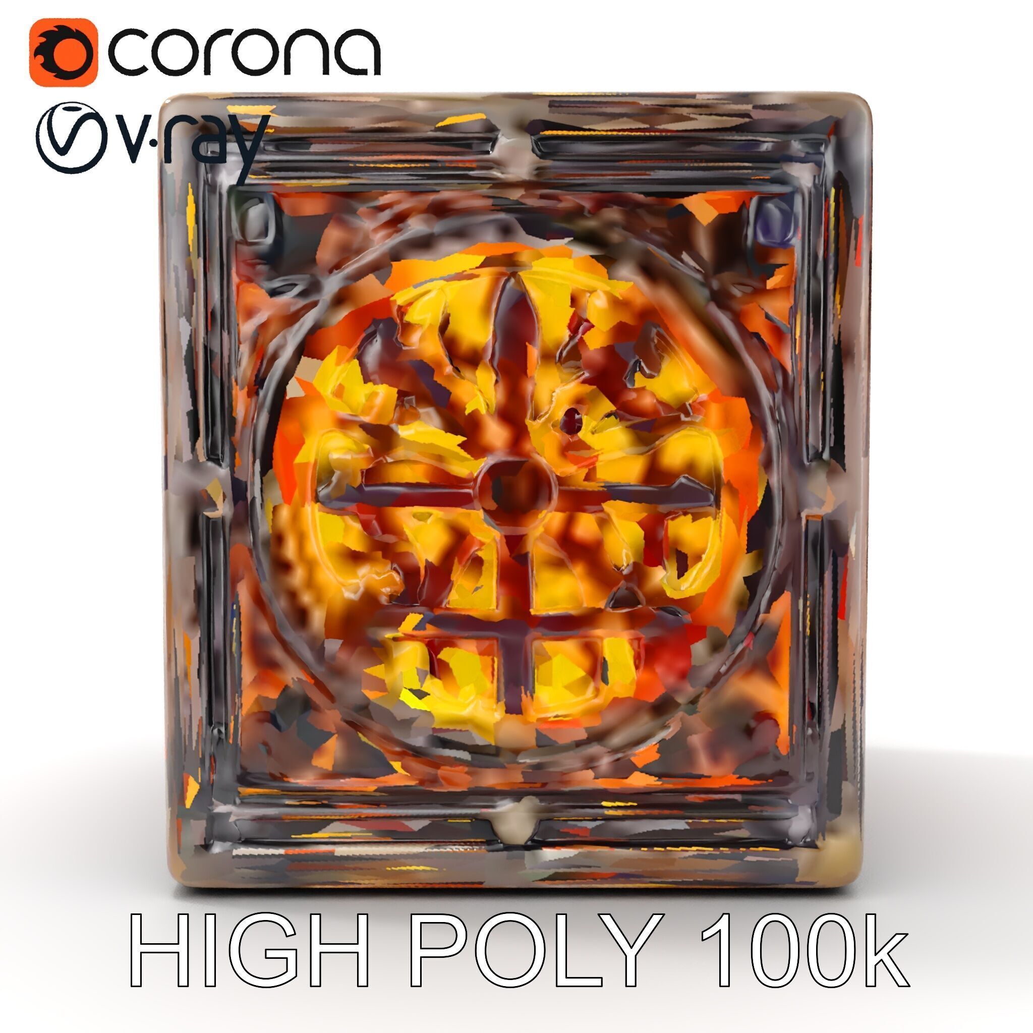 Steampunk Gear Cube Model Pack Low-poly 3D model_17