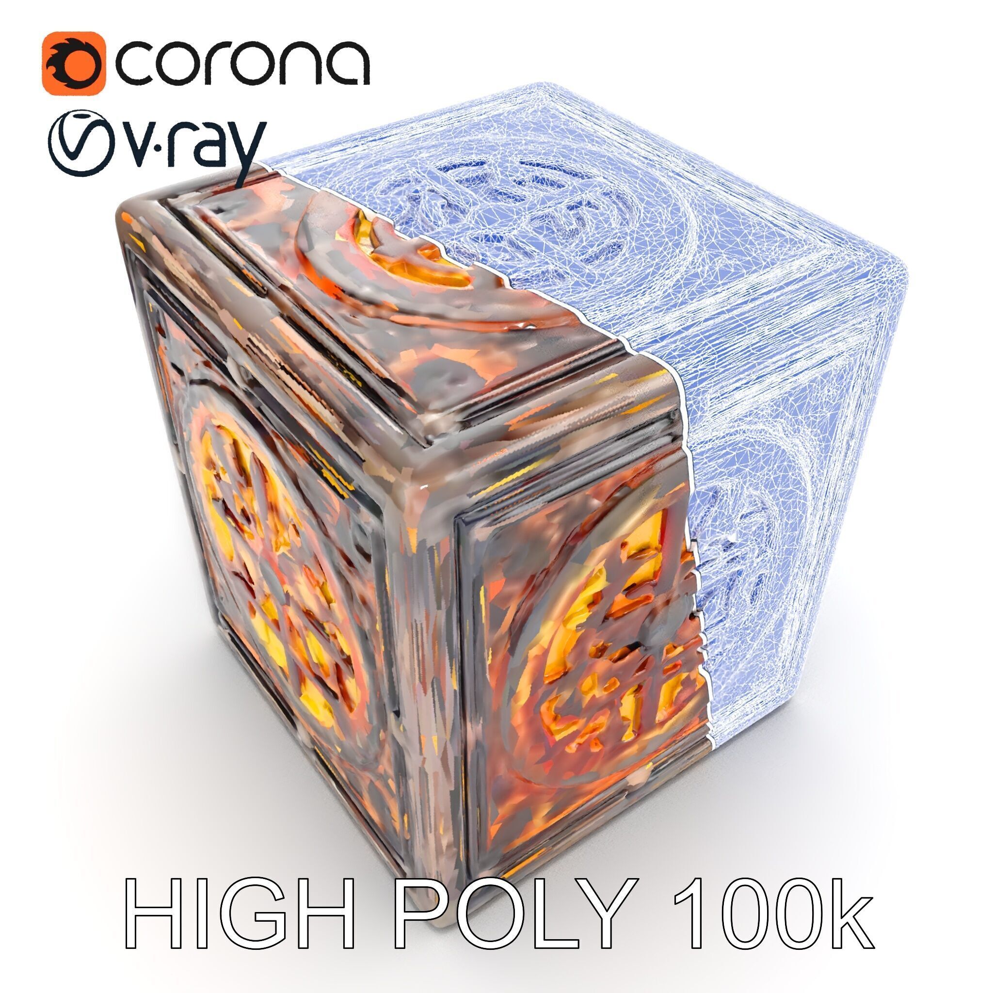 Steampunk Gear Cube Model Pack Low-poly 3D model_14