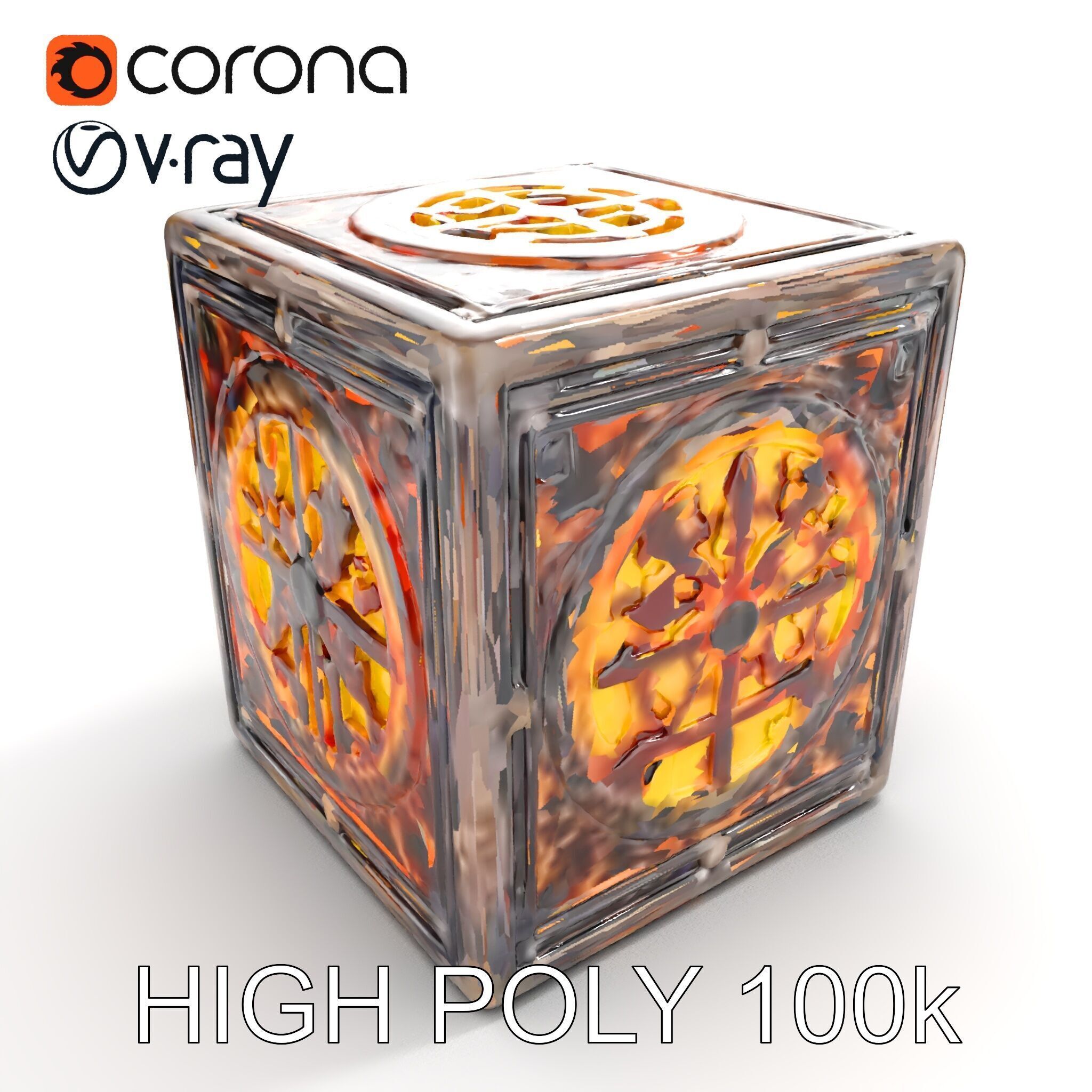 Steampunk Gear Cube Model Pack Low-poly 3D model_11