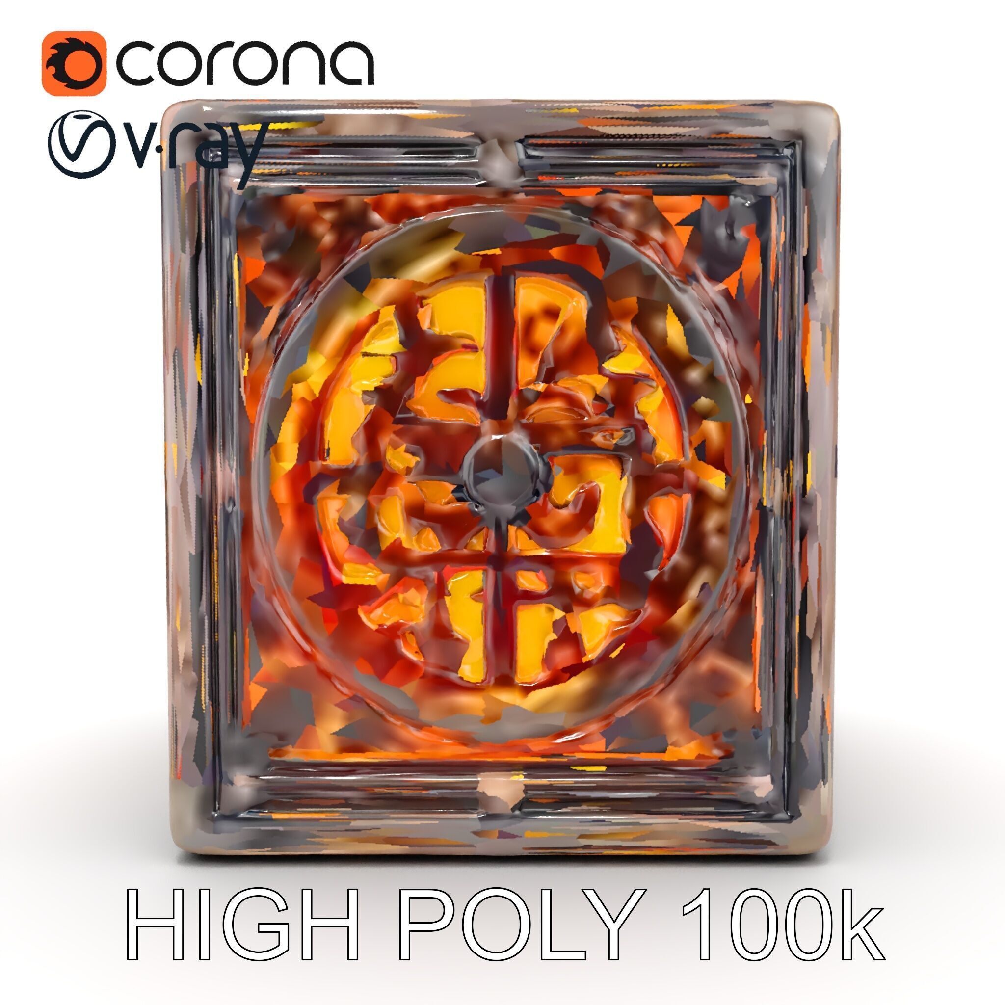 Steampunk Gear Cube Model Pack Low-poly 3D model_7