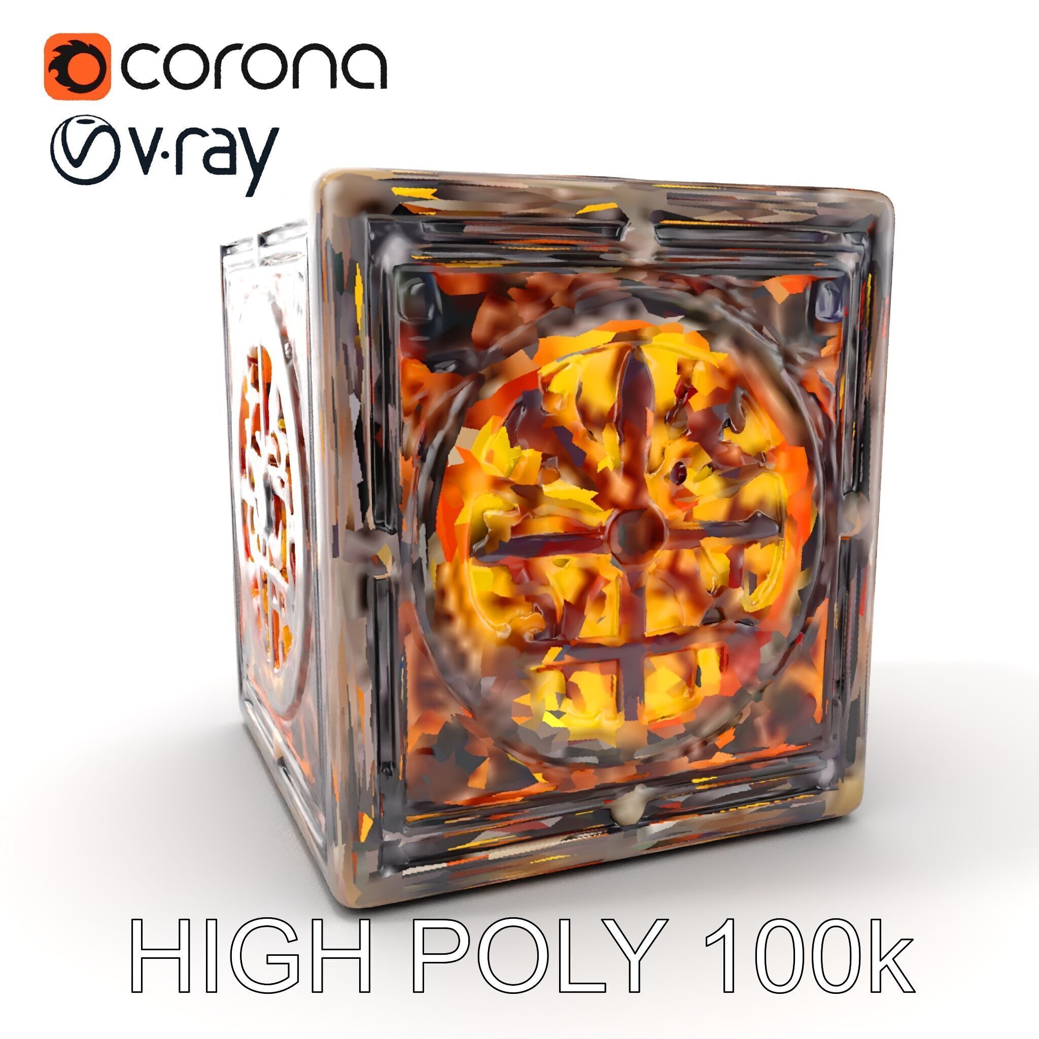 Steampunk Gear Cube Model Pack Low-poly 3D model_12