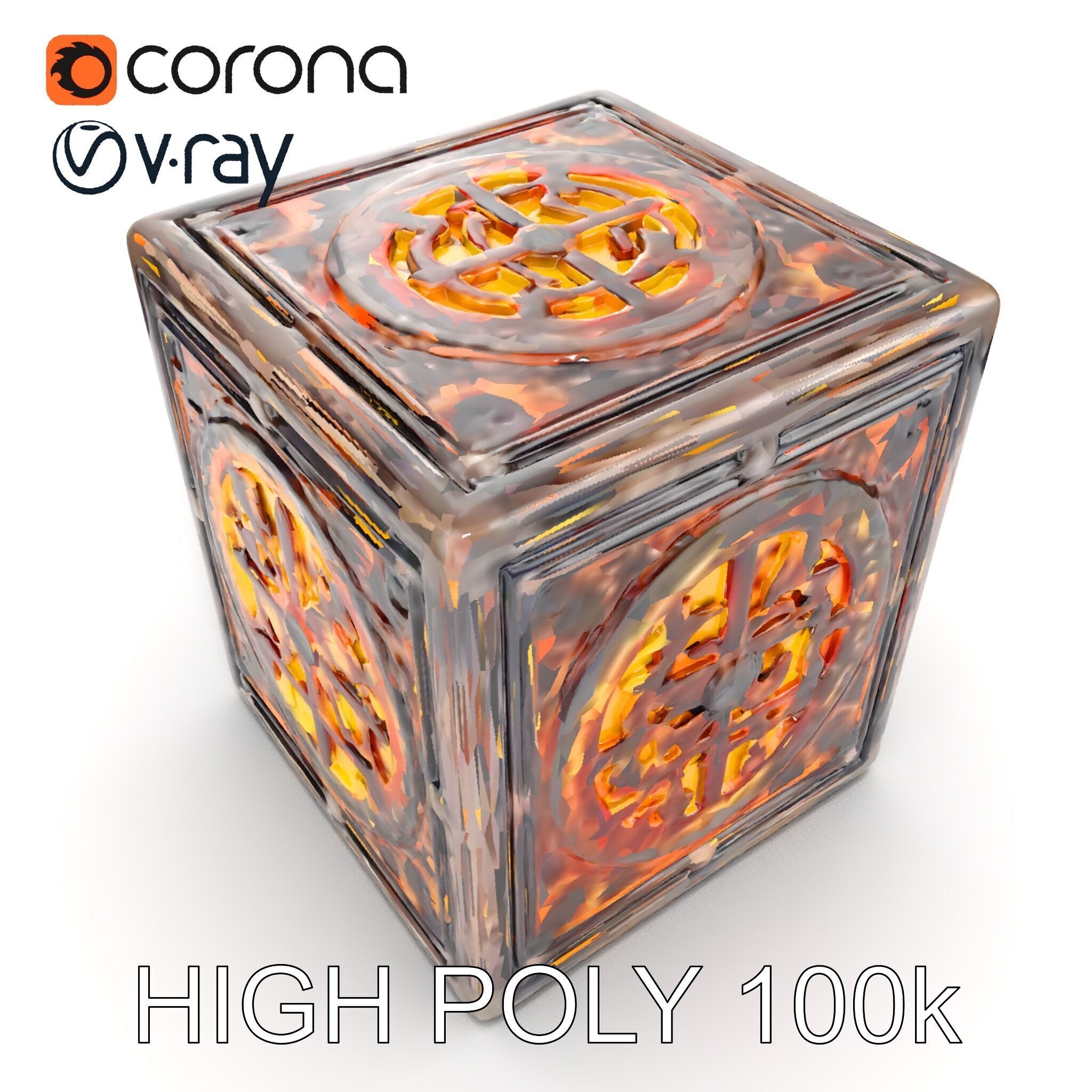 Steampunk Gear Cube Model Pack Low-poly 3D model_20