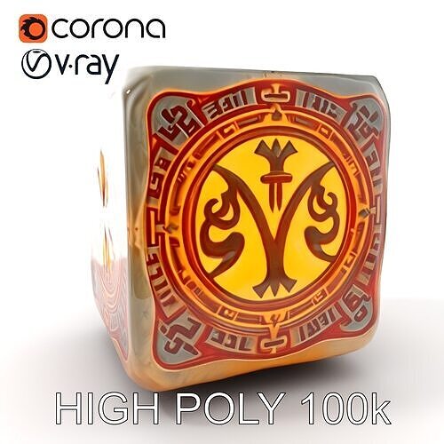 Ornate Glowing Cube Model Pack Low-poly 3D model