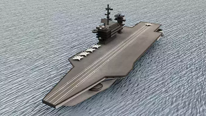 Navy Aircraft Ship Carrier and Fully Displayed Aircrafts