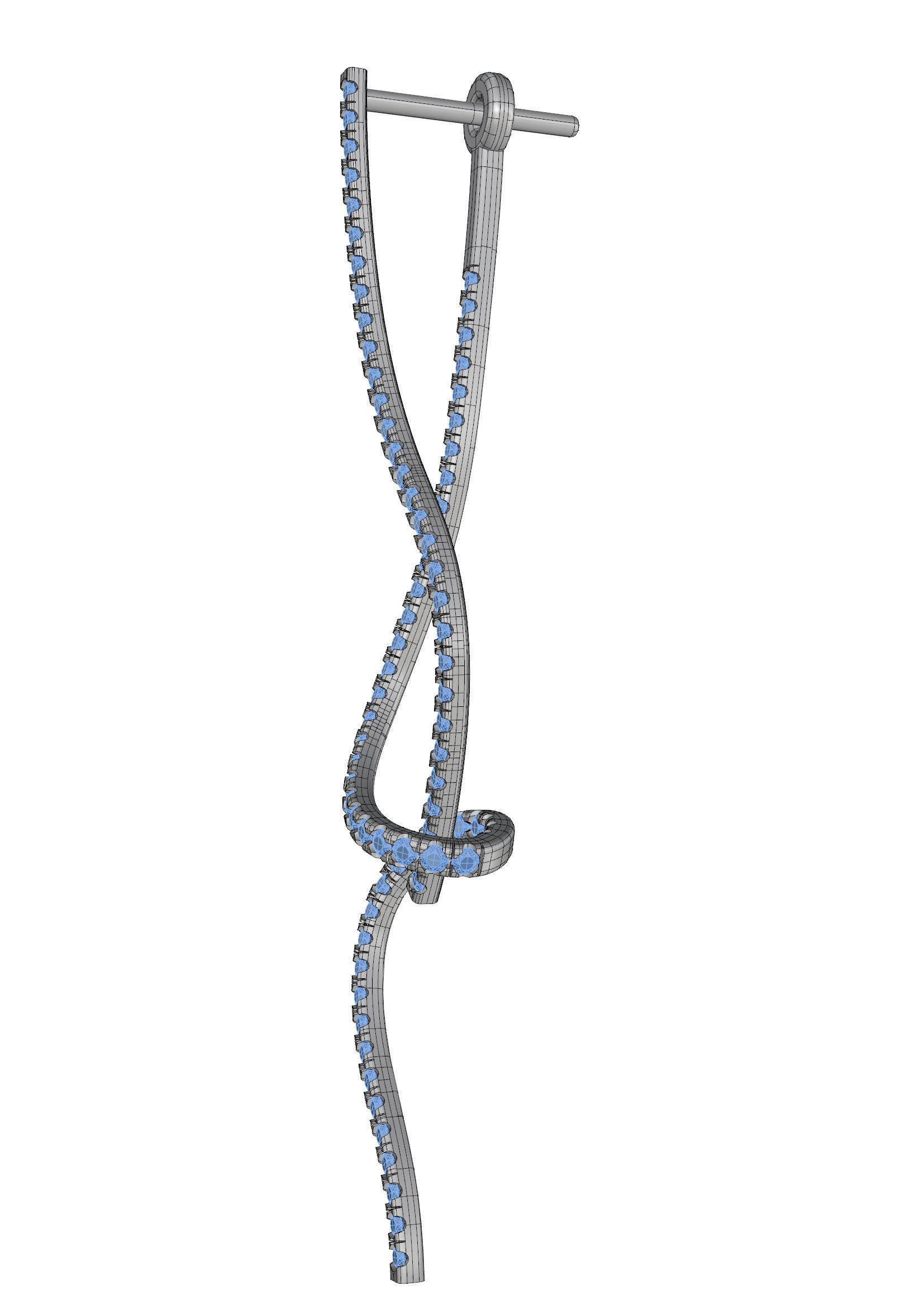 Spiral earrings 3D print model_4