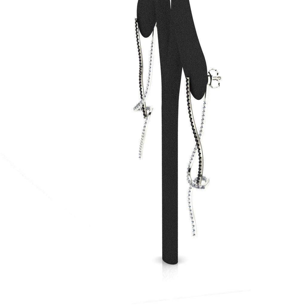 Spiral earrings 3D print model_3