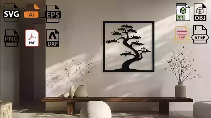 Bonsai Tree Wall Decor Art
