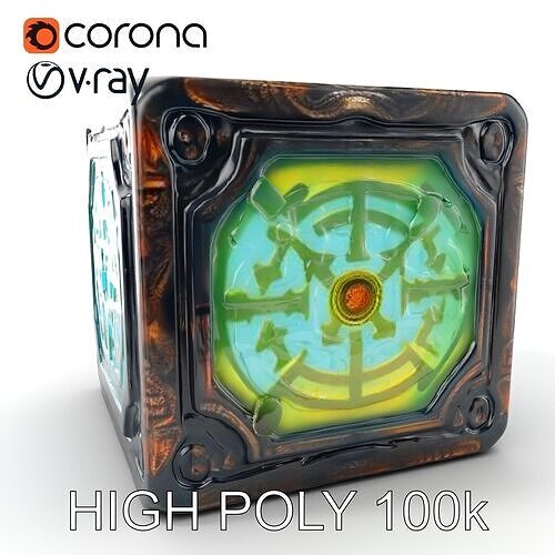 Mystical Artefact Cube Model Pack Low-poly 3D model