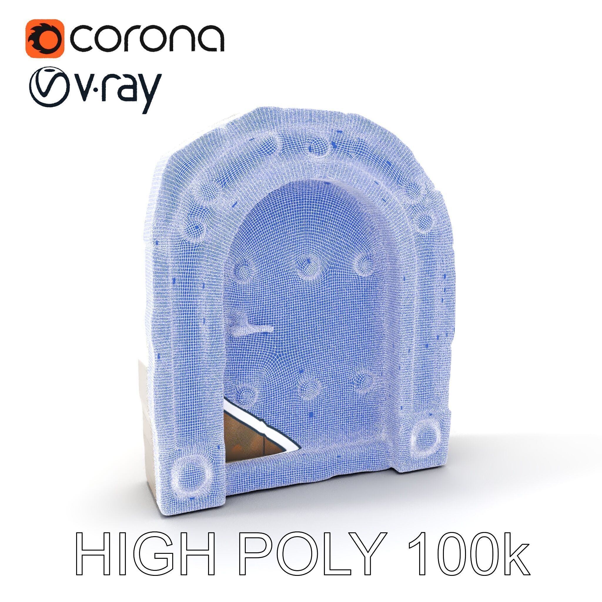 Fantasy Stone Door Model Pack Low-poly 3D model_5