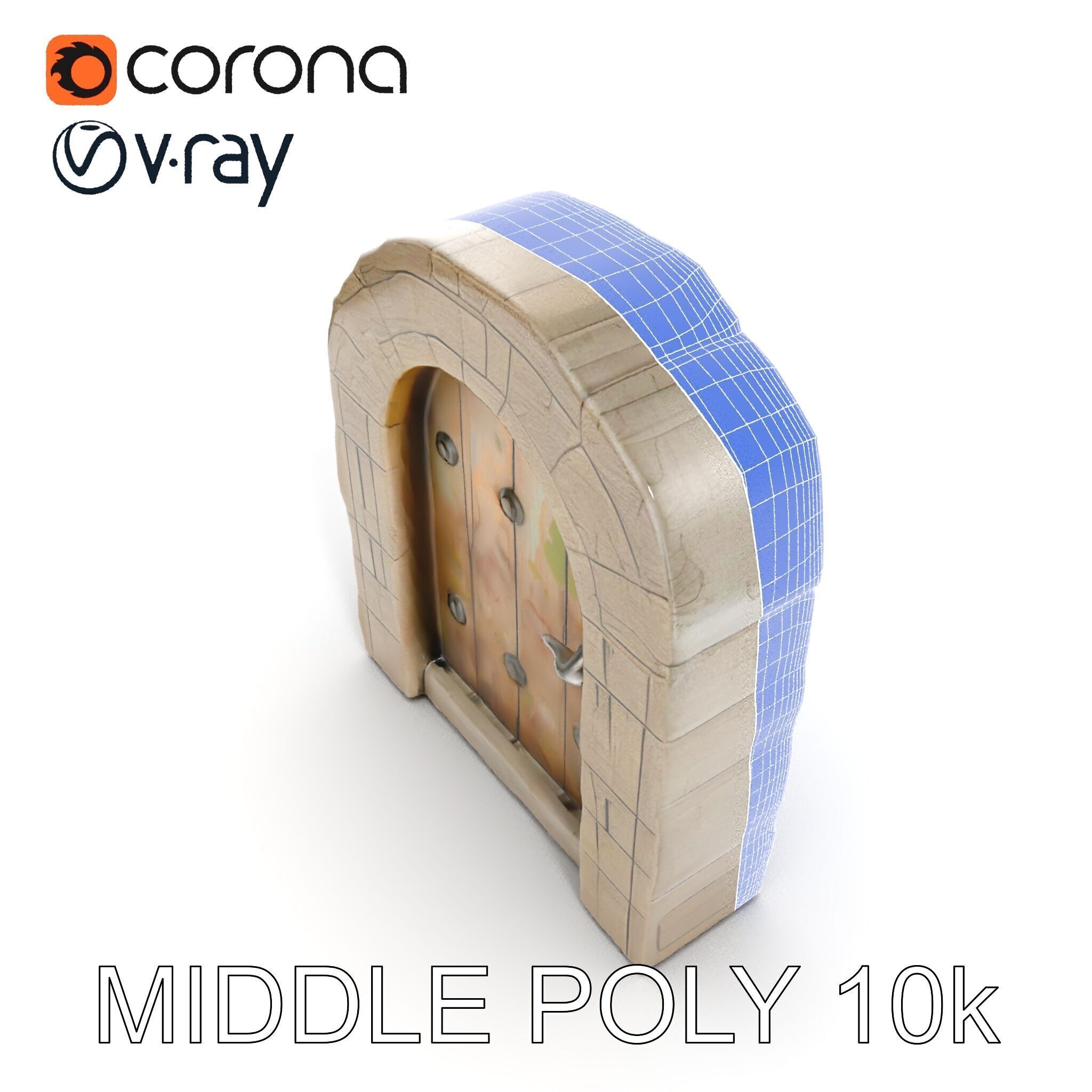 Fantasy Stone Door Model Pack Low-poly 3D model_14