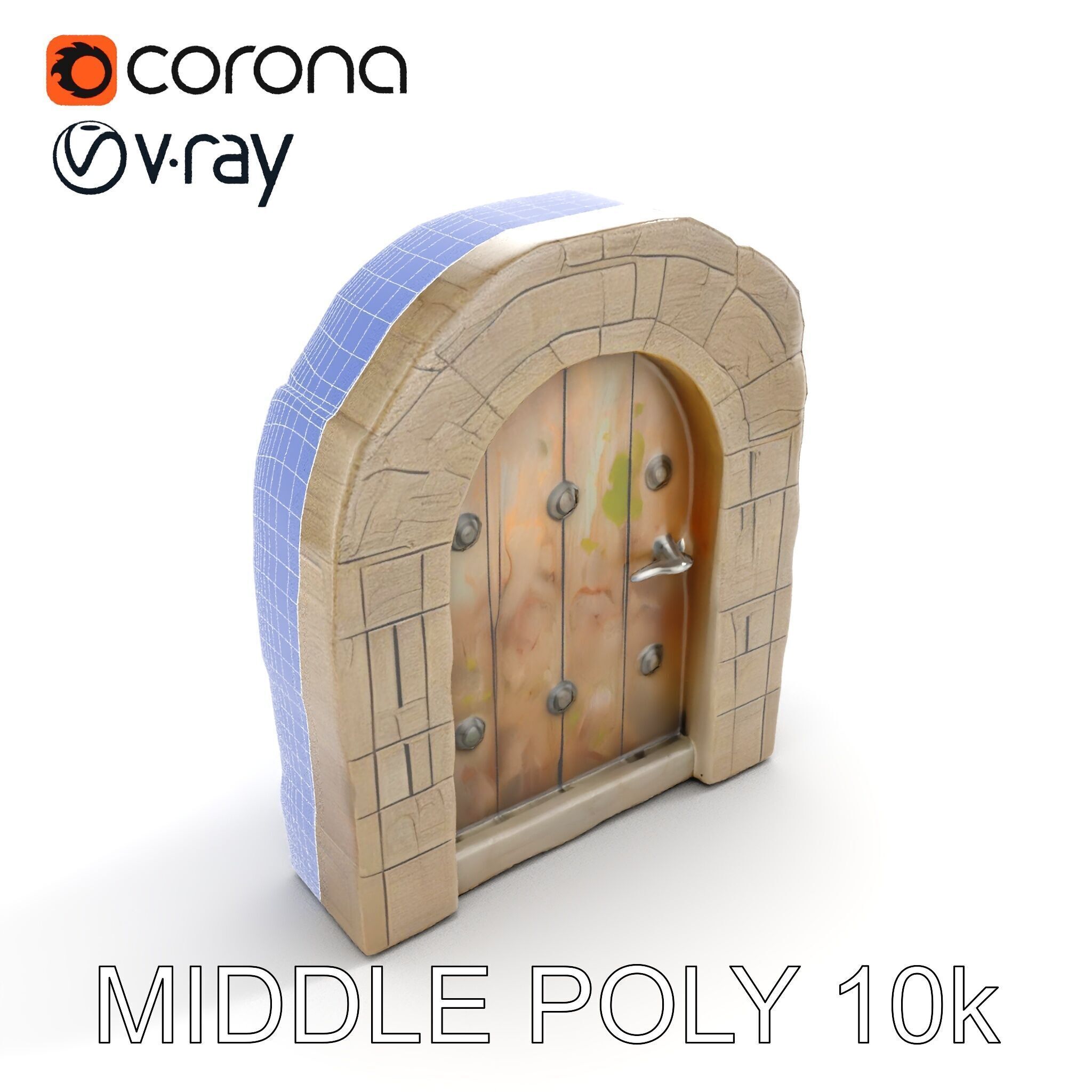 Fantasy Stone Door Model Pack Low-poly 3D model_23