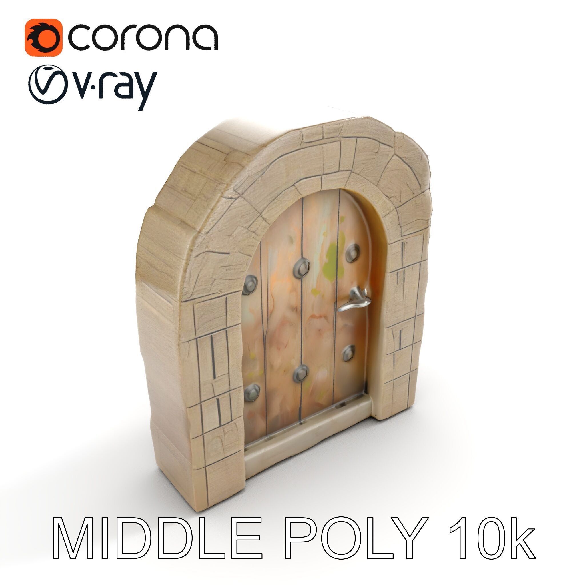 Fantasy Stone Door Model Pack Low-poly 3D model_11