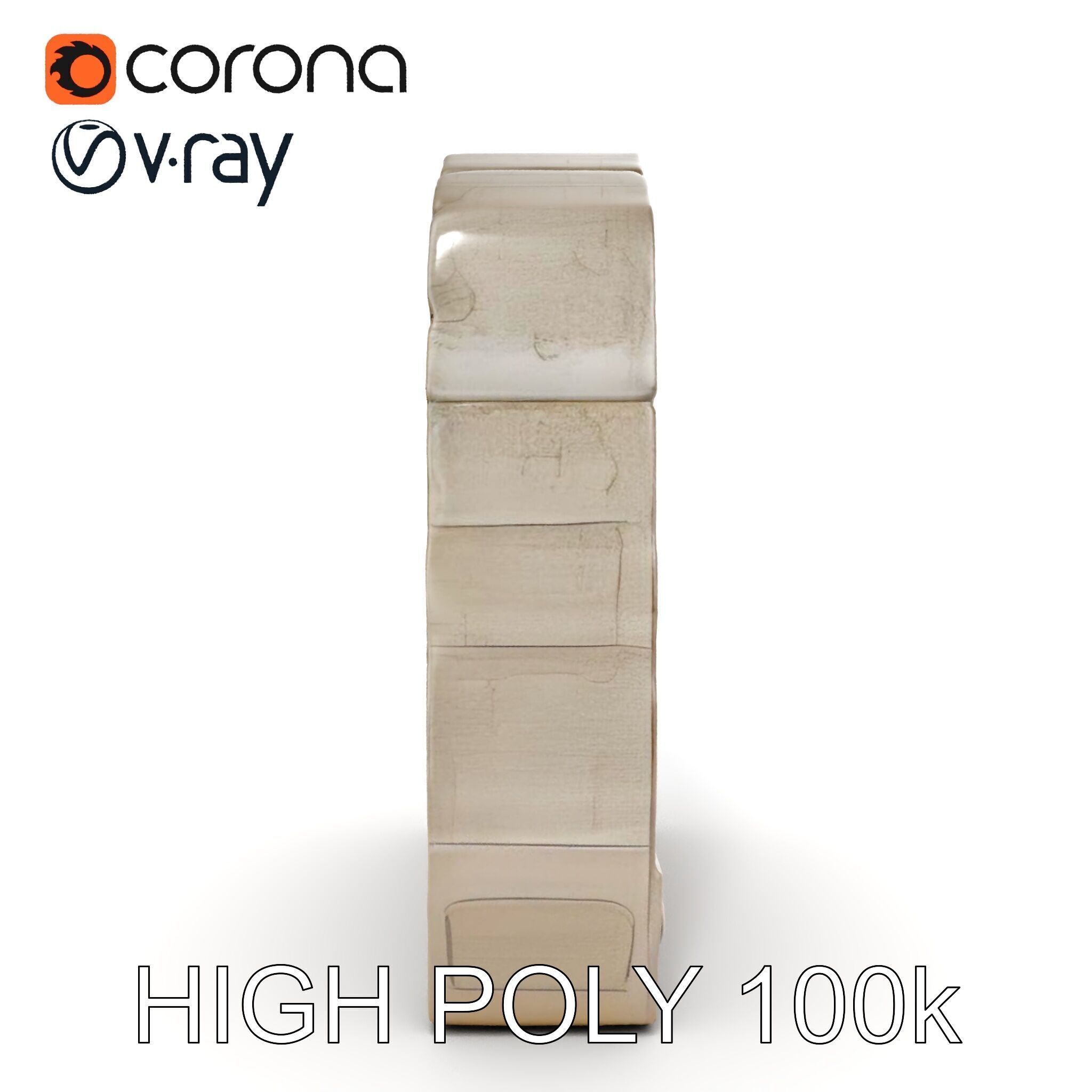 Fantasy Stone Door Model Pack Low-poly 3D model_22