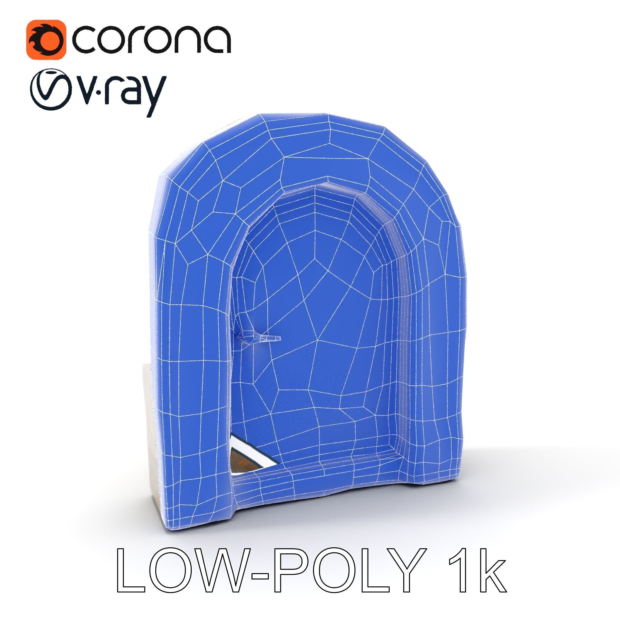 Fantasy Stone Door Model Pack Low-poly 3D model_18